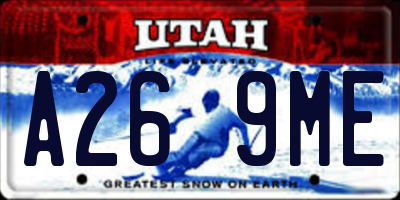 UT license plate A269ME