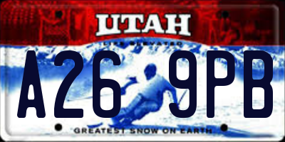 UT license plate A269PB