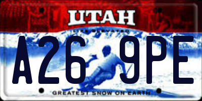 UT license plate A269PE
