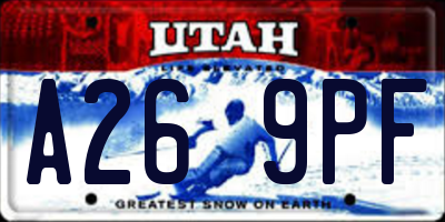 UT license plate A269PF