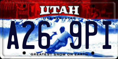 UT license plate A269PI
