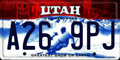 UT license plate A269PJ