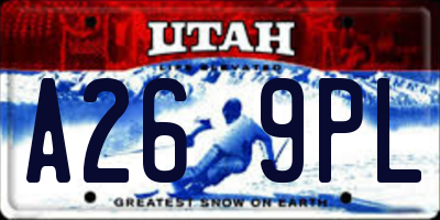 UT license plate A269PL