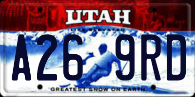 UT license plate A269RD