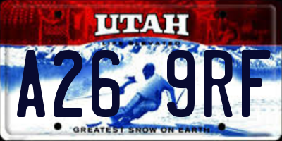 UT license plate A269RF
