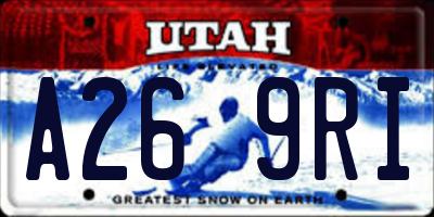 UT license plate A269RI