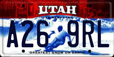UT license plate A269RL
