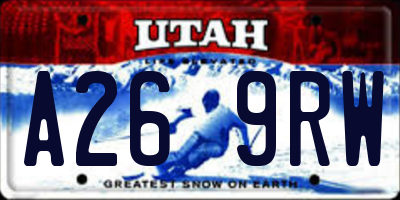 UT license plate A269RW