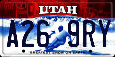 UT license plate A269RY