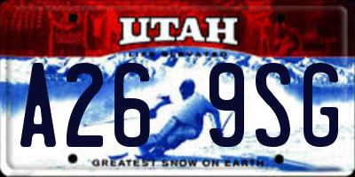 UT license plate A269SG