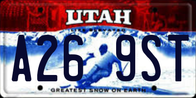 UT license plate A269ST
