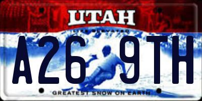 UT license plate A269TH