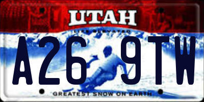 UT license plate A269TW