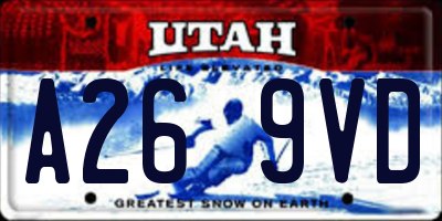 UT license plate A269VD
