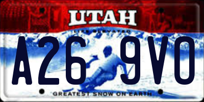 UT license plate A269VO