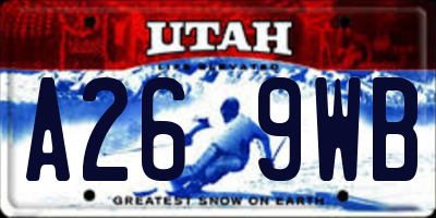 UT license plate A269WB