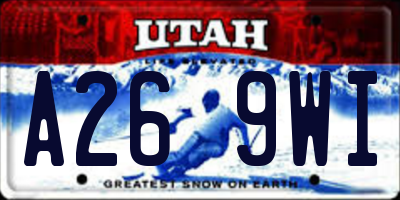 UT license plate A269WI