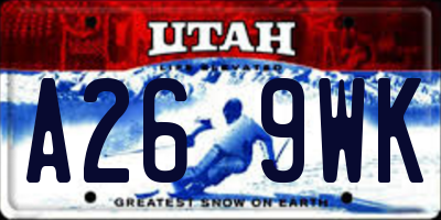 UT license plate A269WK