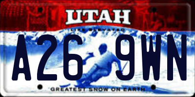 UT license plate A269WN