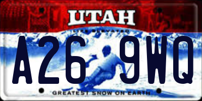 UT license plate A269WQ