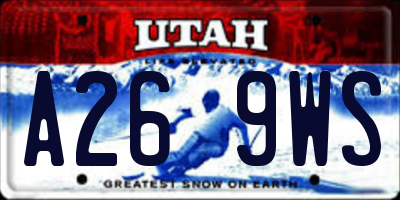 UT license plate A269WS