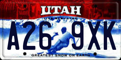 UT license plate A269XK