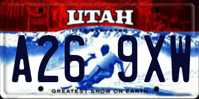 UT license plate A269XW