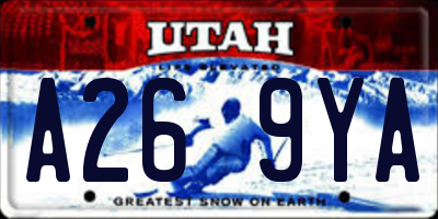 UT license plate A269YA