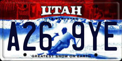 UT license plate A269YE