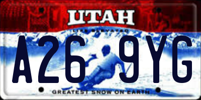 UT license plate A269YG