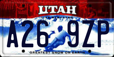 UT license plate A269ZP