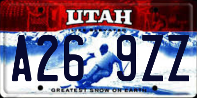 UT license plate A269ZZ
