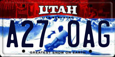 UT license plate A270AG