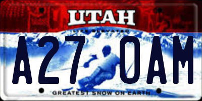 UT license plate A270AM