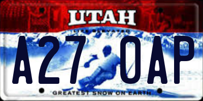 UT license plate A270AP