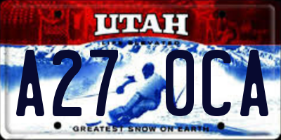 UT license plate A270CA