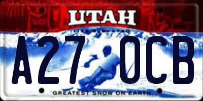 UT license plate A270CB