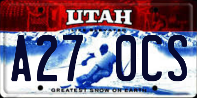 UT license plate A270CS