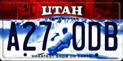 UT license plate A270DB