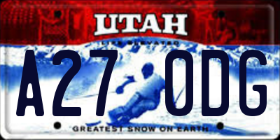 UT license plate A270DG