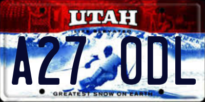 UT license plate A270DL