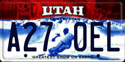 UT license plate A270EL