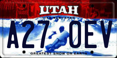 UT license plate A270EV