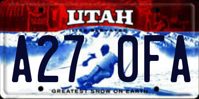 UT license plate A270FA