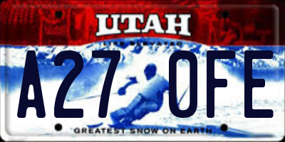 UT license plate A270FE