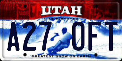 UT license plate A270FT