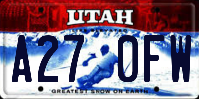 UT license plate A270FW