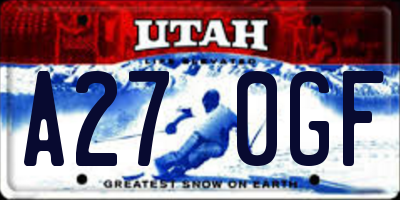 UT license plate A270GF