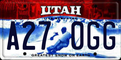 UT license plate A270GG