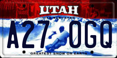 UT license plate A270GQ